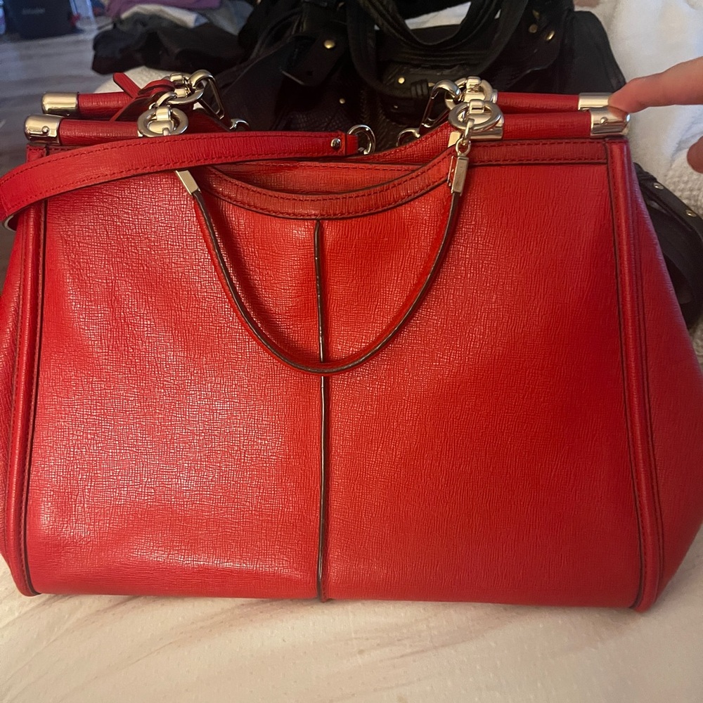 Coach red hand bag